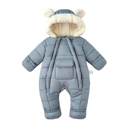 Baby Snowsuit Girls Winter Snowsuit Insulated Padded With Attached ...