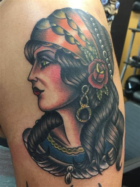 American Traditional Gypsy Tattoo