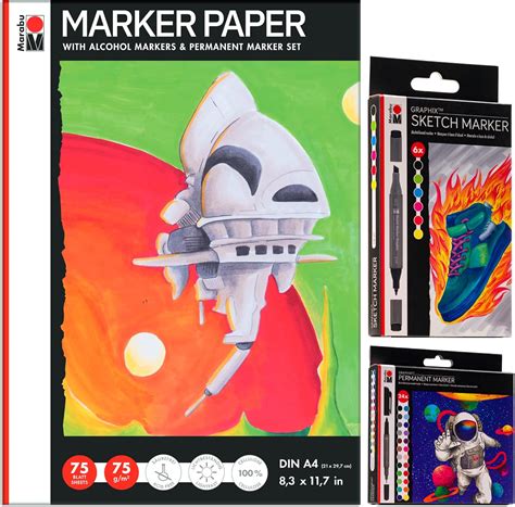 Marabu Marker Paper Sketchbook Set - 75 Sheet Marker India | Ubuy