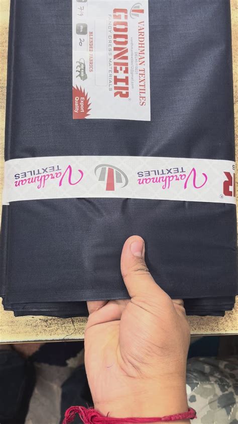 Buy Navy Blue Poly Cotton Fabric – VARDHMAN TEXTILES