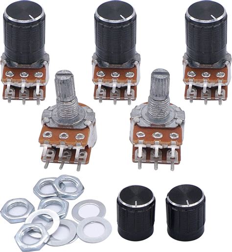 Buy Taiss 5pcs Potentiometers 1K Ohm,Volume Control Potentiometer,6 ...