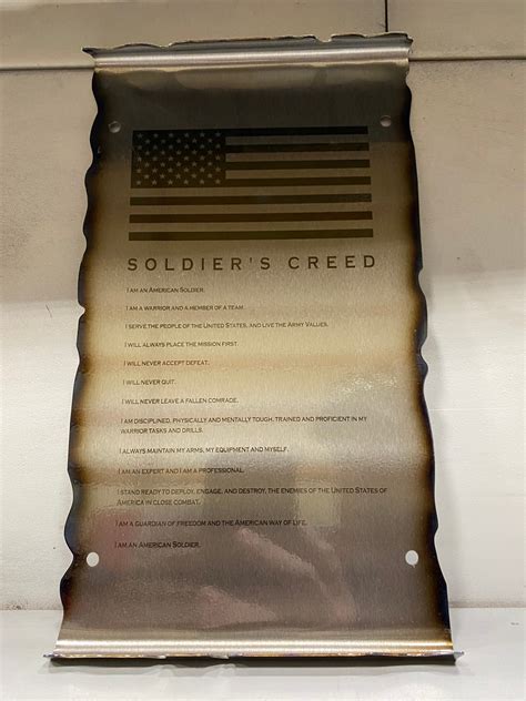 Soldiers Creed Army Soldier Creed Army Gift for Army | Etsy