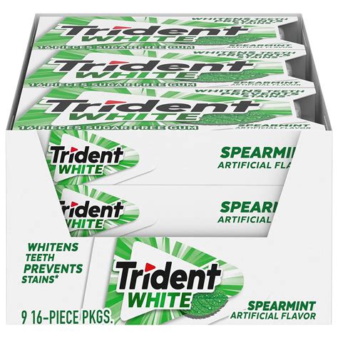 TRIDENT WHITE SPEARMINT SUGAR FREE GUM 9/16 STICKS – USA Concession