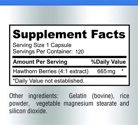 Hawthorn Berry Extract 4:1 (120 Capsules) - Supports Healthy Blood ...