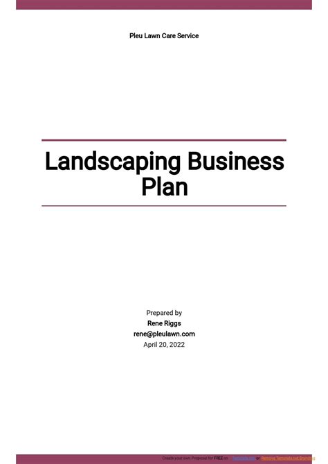 Landscaping Business Plan Template - Google Docs, Word, Apple Pages ...