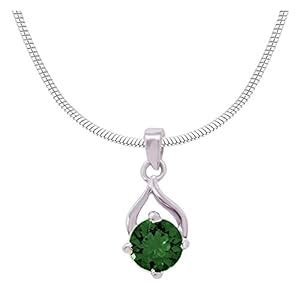 Mahi with Swarovski Elements Green Drop Paisley Rhodium Plated Pendant ...