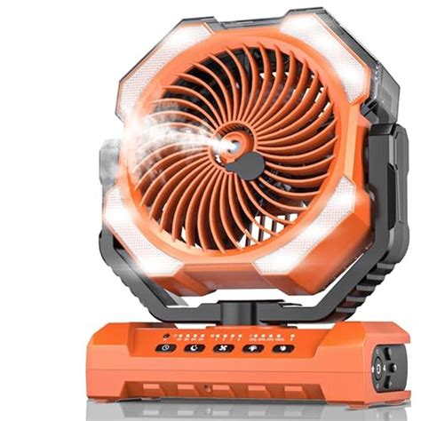 Misting Fan | Portable 9oz Water Tank 24000mAh Rechargeable | Cooling ...