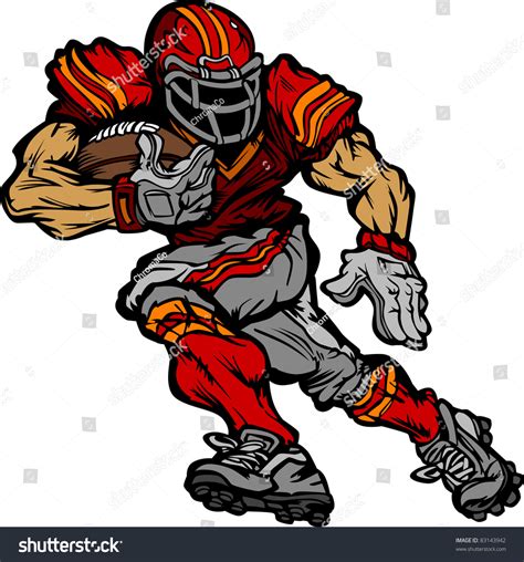 Football Player Running Back Cartoon Stock Vector Illustration 83143942 ...