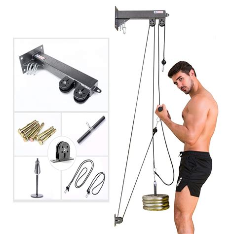 Forearm Wrist Trainer Tricep Workout Machine Wall Mounted Cable Pulley ...