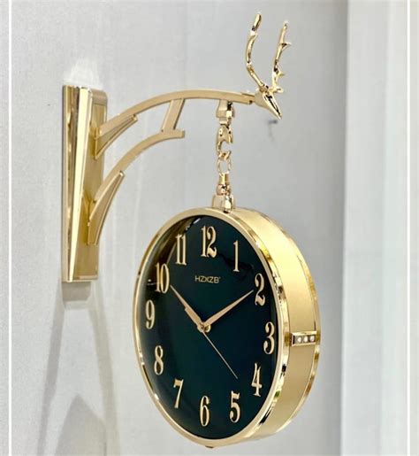 Stylish Station Wall Clock Decor Gold Black – Artiksha Collections