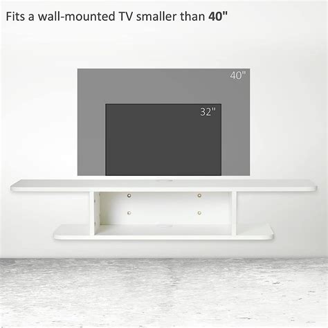 Buy HOMCOM Floating TV Unit Stand for TVs up to 40, Wall Mounted Media ...