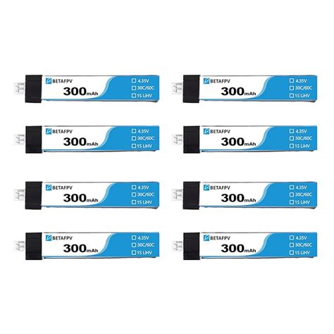 Buy BETAFPV 8pcs 300mAh 1S Lipo Battery 4.35V LiHV 30C/60C Continuous ...