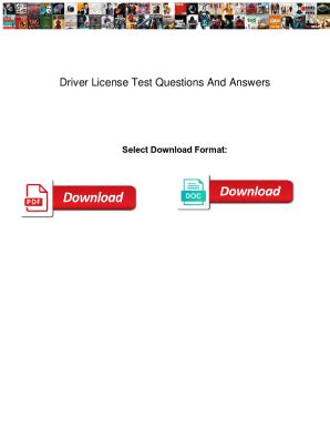 Fillable Online Driver License Test Questions And Answers. Driver ...