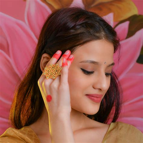 Purani Dilli Inaya Gold Plated Ring | Handcrafted Heritage Jewellery ...