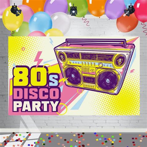 7X5FT 80's Retro Party Backdrop Retro Background for Birthday or 1980 ...