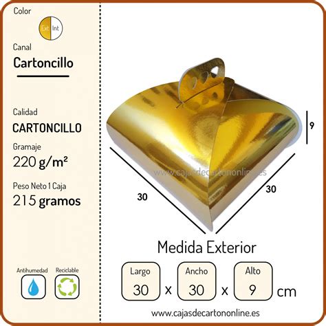 Caja 30 x 30 x 9 Oro