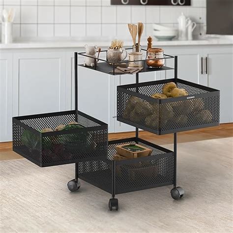 Amazon Brand - Solimo 360° Revolving Preassembled Portable 3 Layer ...