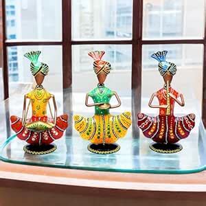 CHANDRA CRAFT HOUSE Multi Coloured Metal Showpiece : Amazon.in: Home ...