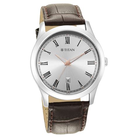 Buy Online Titan Trendsetters Silver White Dial Analog Leather Strap ...