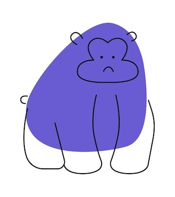 Childish cartoon gorilla animal vector illustration | Premium Vector