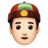 👲🏻 Person with skullcap: light skin tone emoji copy paste png download