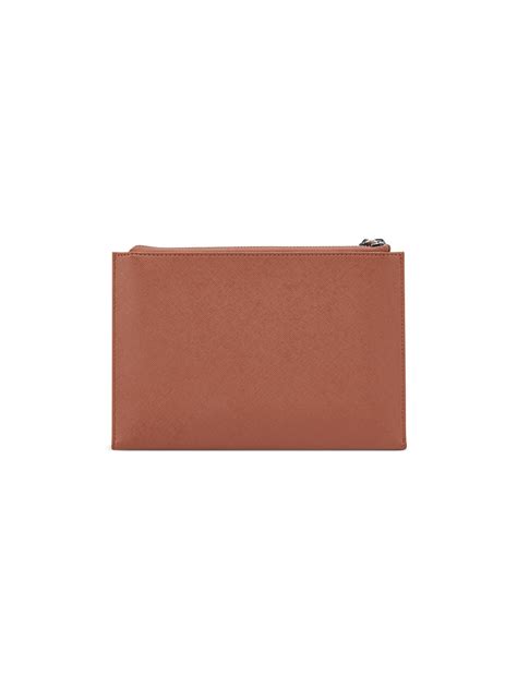 Buy Guess Brown Textured Zipper Viviette Wristlet Online