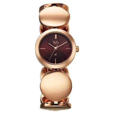 Buy Online Vyb Showstopper By Fastrack Quartz Analog Maroon Dial Rose ...