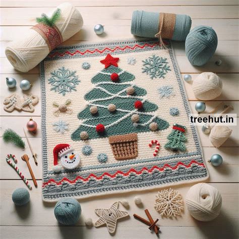 Christmas Crochet Floor Rug Ideas in Cotton, Wool and Acrylic Yarn