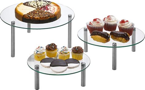 ZAFUU 3 Tier Round Tempered Glass Display Stand 9, 11, India | Ubuy