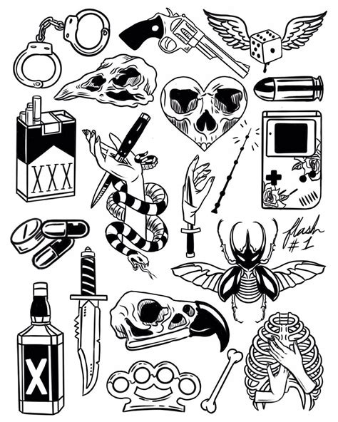 Printable Tattoo Flash Sheets