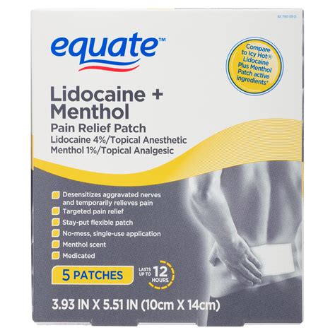 Equate Pain Relief Patches - Lidocaine & Menthol, 5 India | Ubuy
