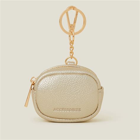 Accessorize London Women's Gold Earphone Keyring Case - Accessorize India
