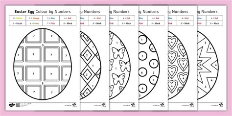 Easter Colour by Numbers Sheets | Easter Eggs | Twinkl