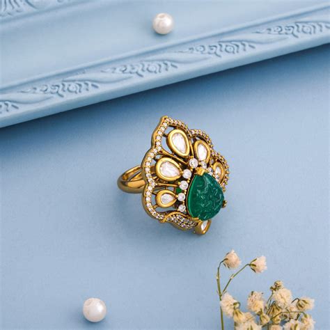 Kundan Finger Ring 193209