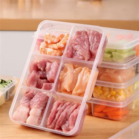 Kitchen Refrigerator Sealed Storage Box – 6 Compartment Plastic Crispe ...