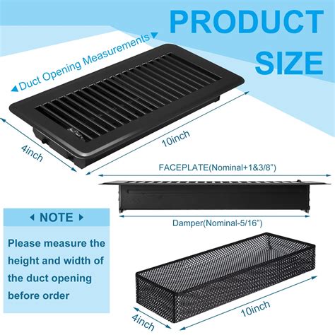 Buy Baquler 24 Pcs 4" x 10" Floor Vent Covers with Cover Trap Set Metal ...