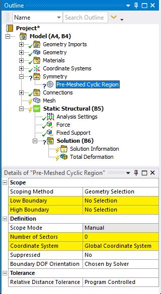 Periodic/Cyclic Region/Pre-Meshed Cyclic Region