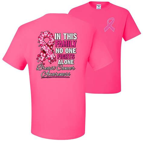 In This Family No One Fights Alone Breast Cancer Awareness FRONT AND ...