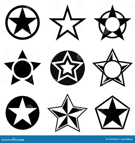 Shapes with Five-pointed Star Stock Vector - Illustration of icon ...