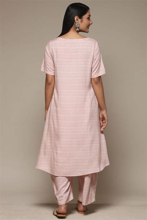 Beige Rayon Asymmetric Kurta Palazzo 2 Piece Set