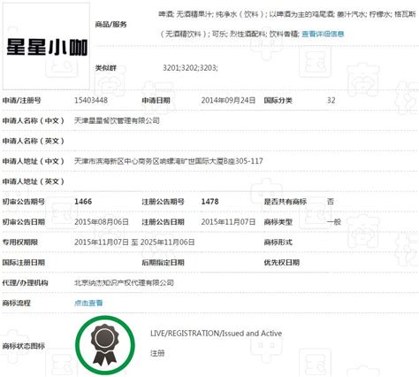 纳杰代理29、30、32、33、43类“星星小咖”商标注册成功-北京纳杰知识产权代理公司