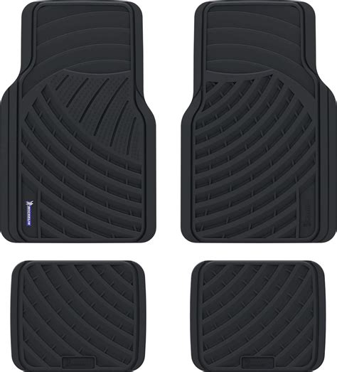 MICHELIN Automotive All Weather Rubber Floor Mats: 4 Piece Set (Front ...
