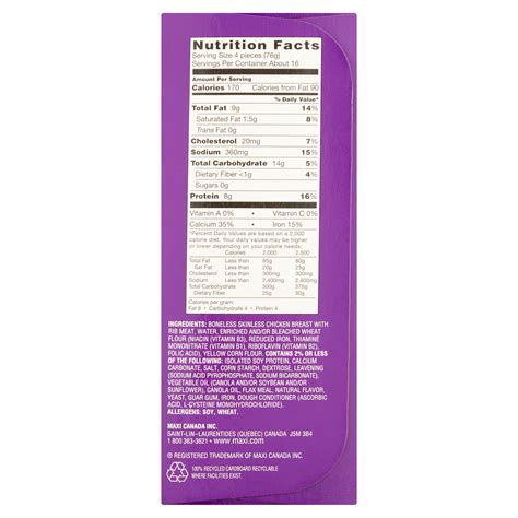 Dino Chicken Nuggets Costco Nutrition Facts at Hae Wilson blog