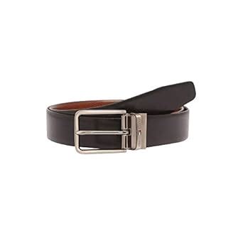 Tommy Hilfiger Mens Leather Buckle Closure Formal Belt (Black_Medium ...