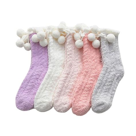 Milue Women Fuzzy Socks Soft Cozy Slipper Socks Warm Winter Sleep Plush ...