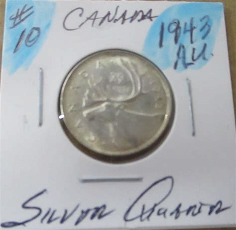 1943 AU CANADA KING GEORGE VI SILVER QUARTER