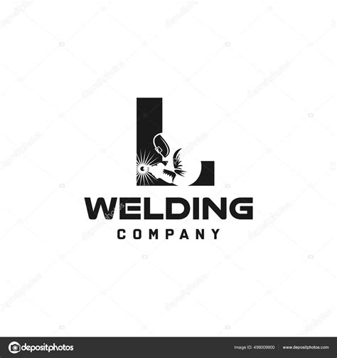 Letra Logotipo Soldadura Silueta Soldador Que Trabaja Con Casco Soldadura Vector de stock por ...
