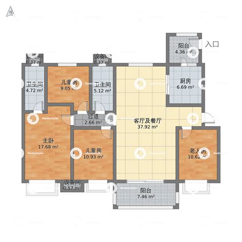 福建省三明市梅列区 碧桂园4室2厅2卫 140m²-v2户型图 - 小区户型图 -躺平设计家
