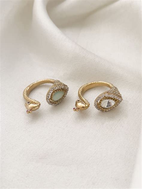 Buy Peacock Designed Stone Studded Ring Online - Ishhaara