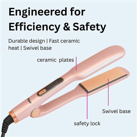 Ktein Hair Straightener – Wide Plate Flat Iron for Damp and Dry Hair w ...